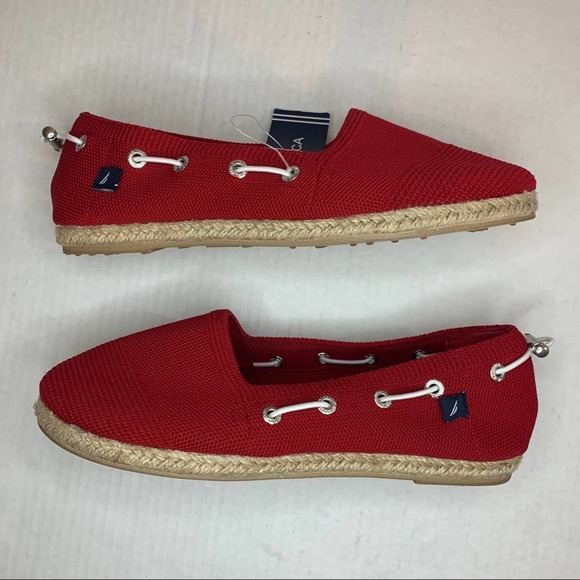 Nautica Rudder Red Knit Espadrille Size 7.5 - Picture 3 of 11